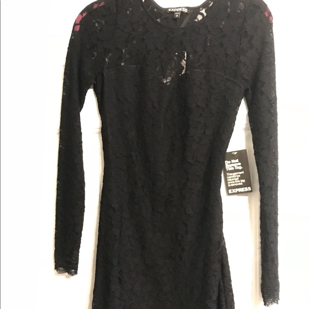 Express  Black Lace Mini Dress